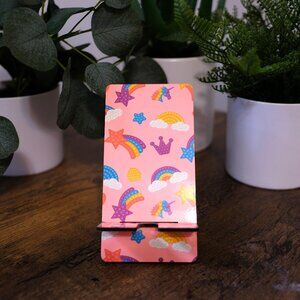 Handmade Cellphone Stand, holder, pink, rainbow, iphone, samsung, android
